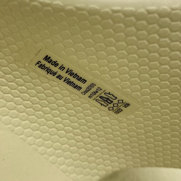 Crocs Classic Crush Sandals W12 M10 Bone Chunky Platform Wedge Two Strap Slides - Picture 11 of 12